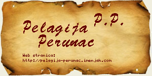 Pelagija Perunac vizit kartica